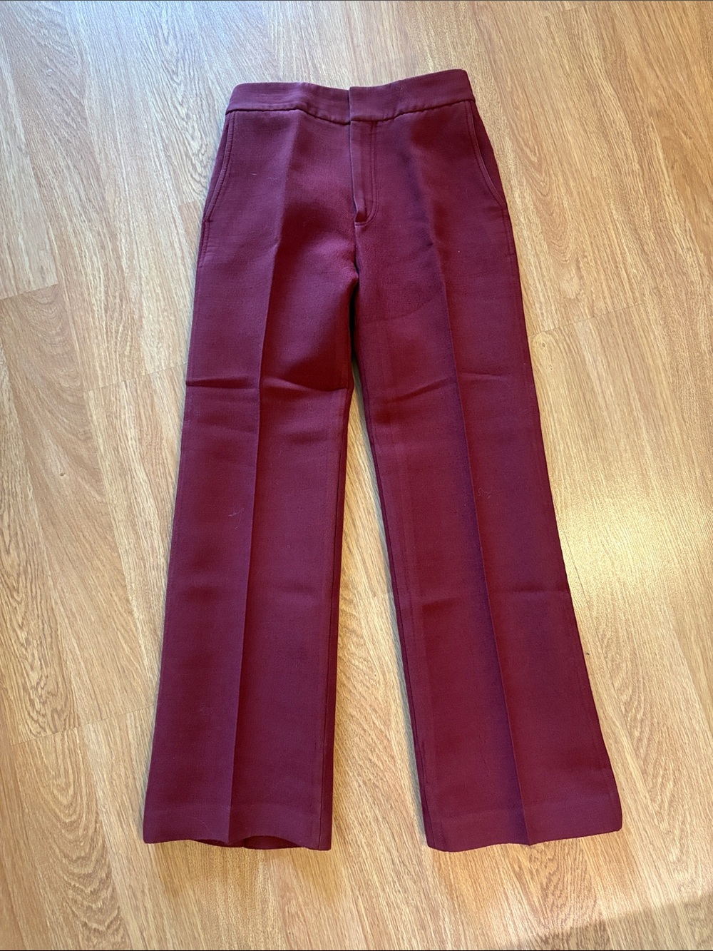 Christian Dior Women’s Slim Straight Dress Pants in Burgundy